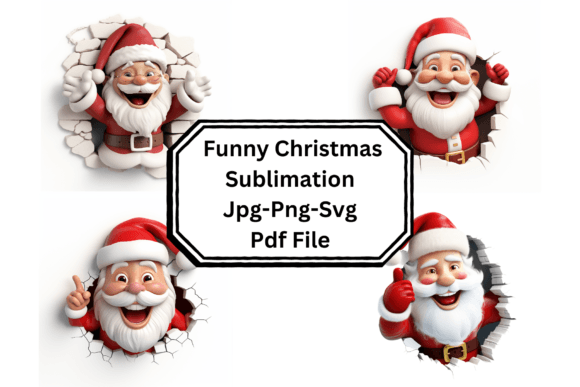 3D Funny Christmas Sublimation Illustrations
