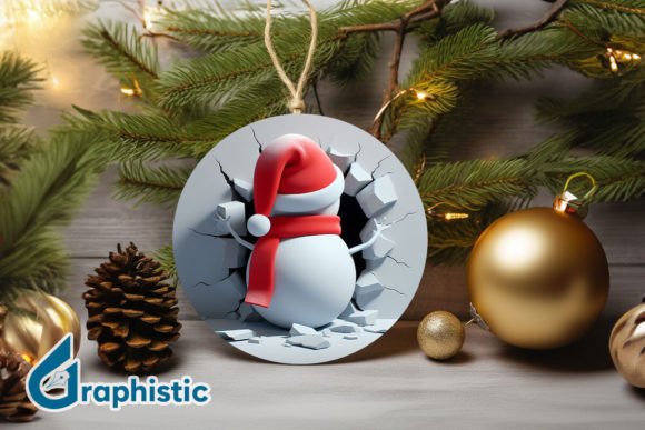3D Snowman Christmas Ornament Back 51 Illustrations