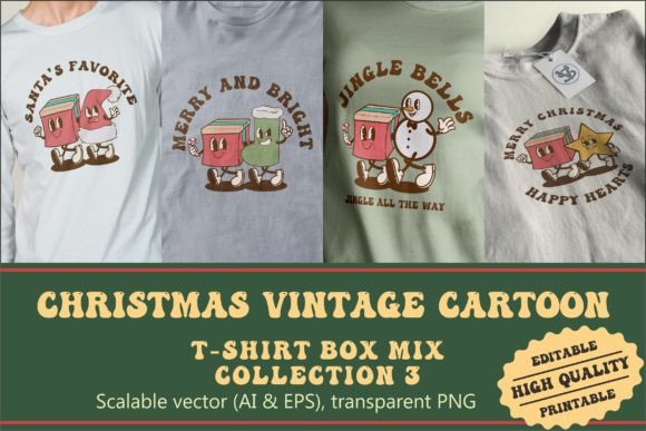 Christmas Box Mix Vintage Cartoon Illustrations Review