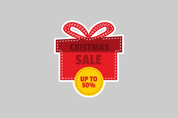 Christmas Sale Sticker Design Vector for Local Business Branding