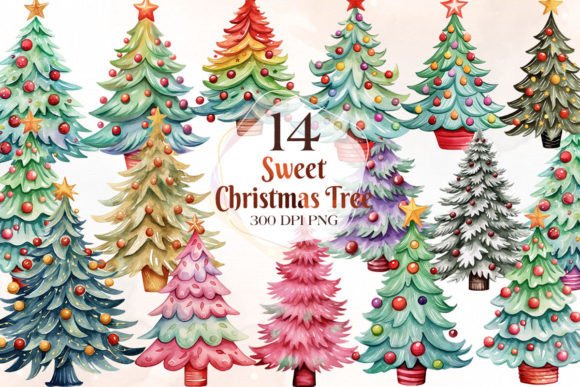 Christmas Tree Clipart for Festive Branding and Packaging