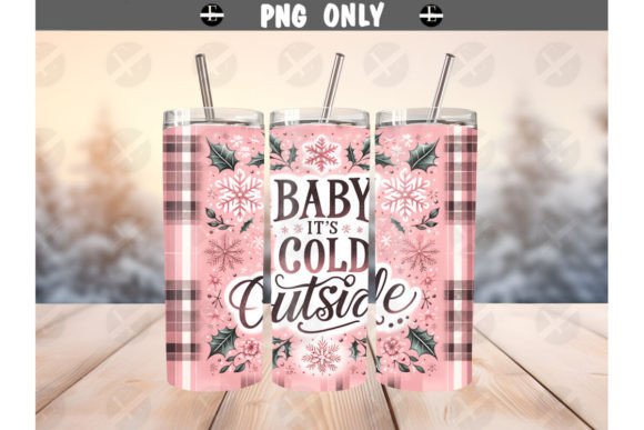 Christmas Tumbler Wraps - Baby It s Cold Illustrations