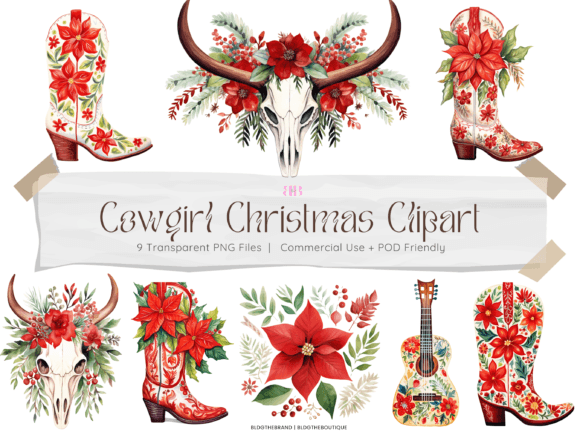 Cowgirl Christmas PNG Clipart Review