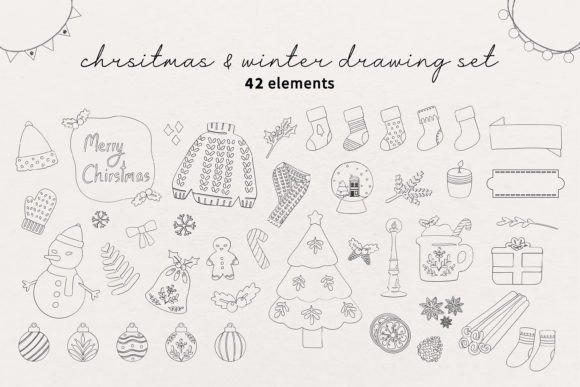 Cute Line Christmas Winter Holiday Set Review