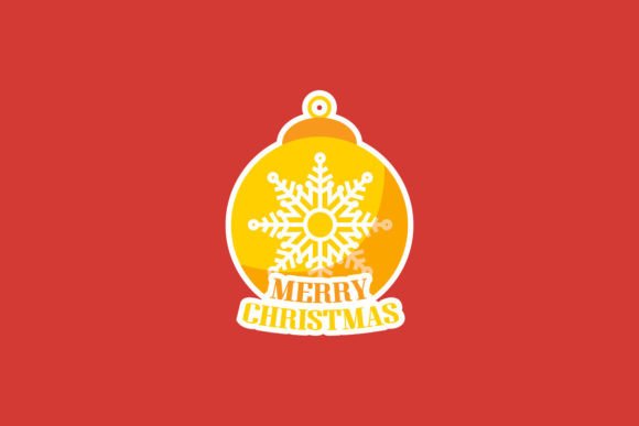 Flat Christmas Sticker Design Isolated for Handmade Creations