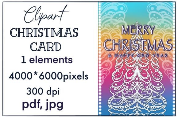 Merry Christmas Card Illustration for Web and Editorial Use