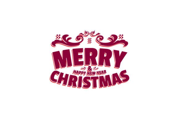 Merry Christmas Lettering Design Art for Illustrations