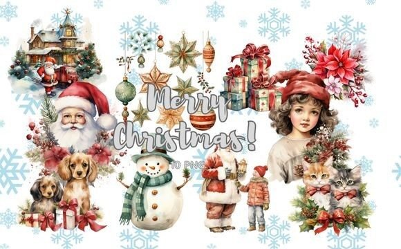 Vintage Winter Christmas Sublimation: A Designer's Review of Festive Illustrations
