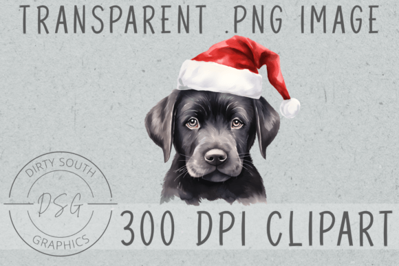 Watercolor Winter Christmas Black Lab Illustrations Review